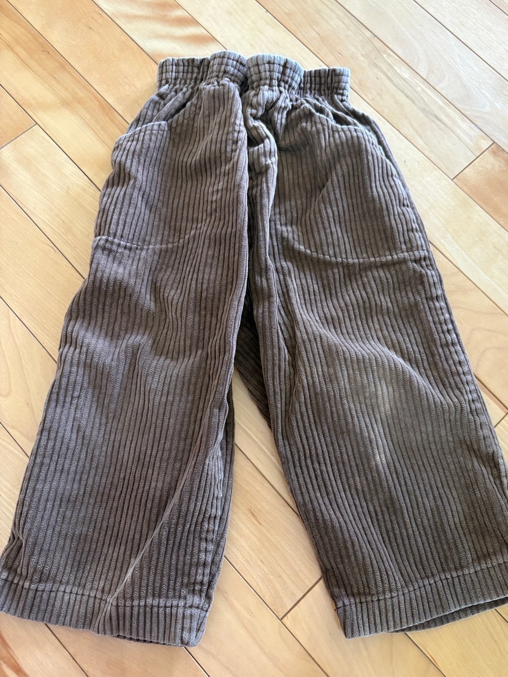 Vintage Baby Toddler 2T Kids Corduroy Pants Wide Leg Brown Puffy